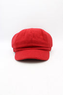 Cotton Viscose Baker Boy Hat - Red