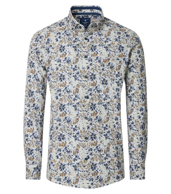 Print Comfort Buttondown Shirt - Brown
