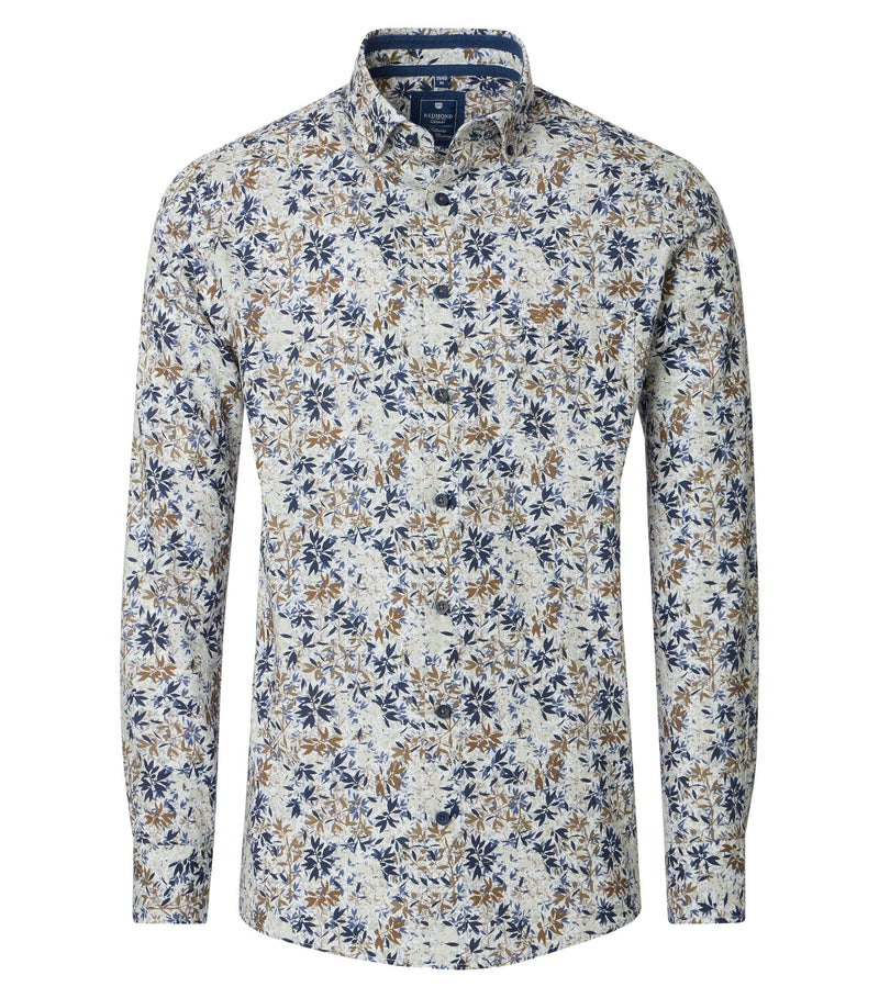 Print Comfort Buttondown Shirt - Brown