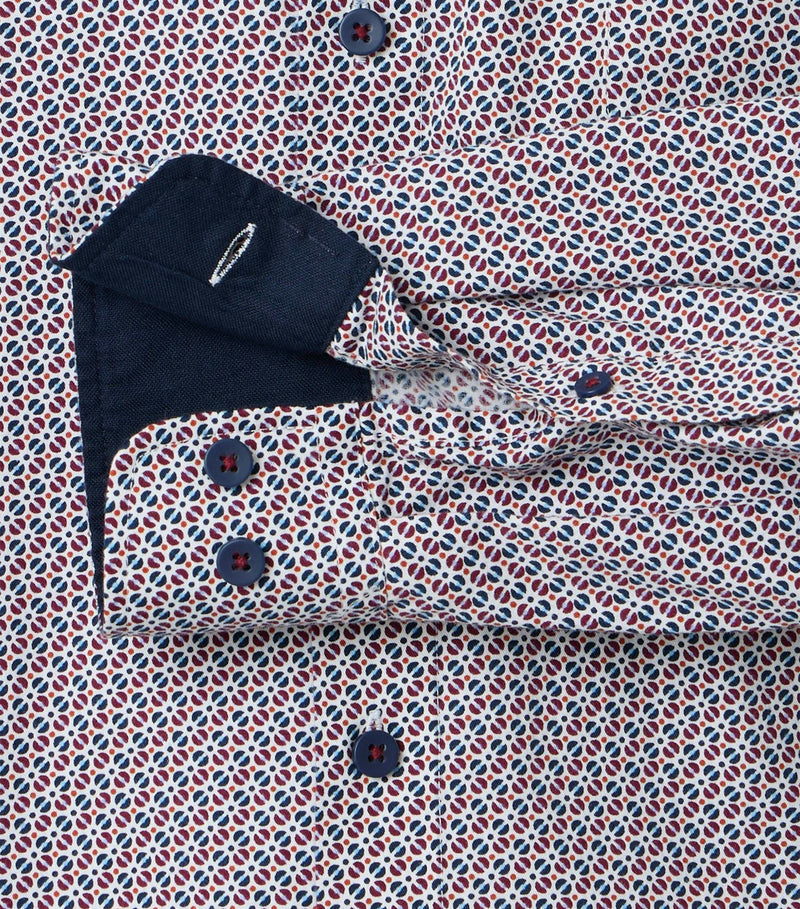 Print Comfort Buttondown Shirt - Red