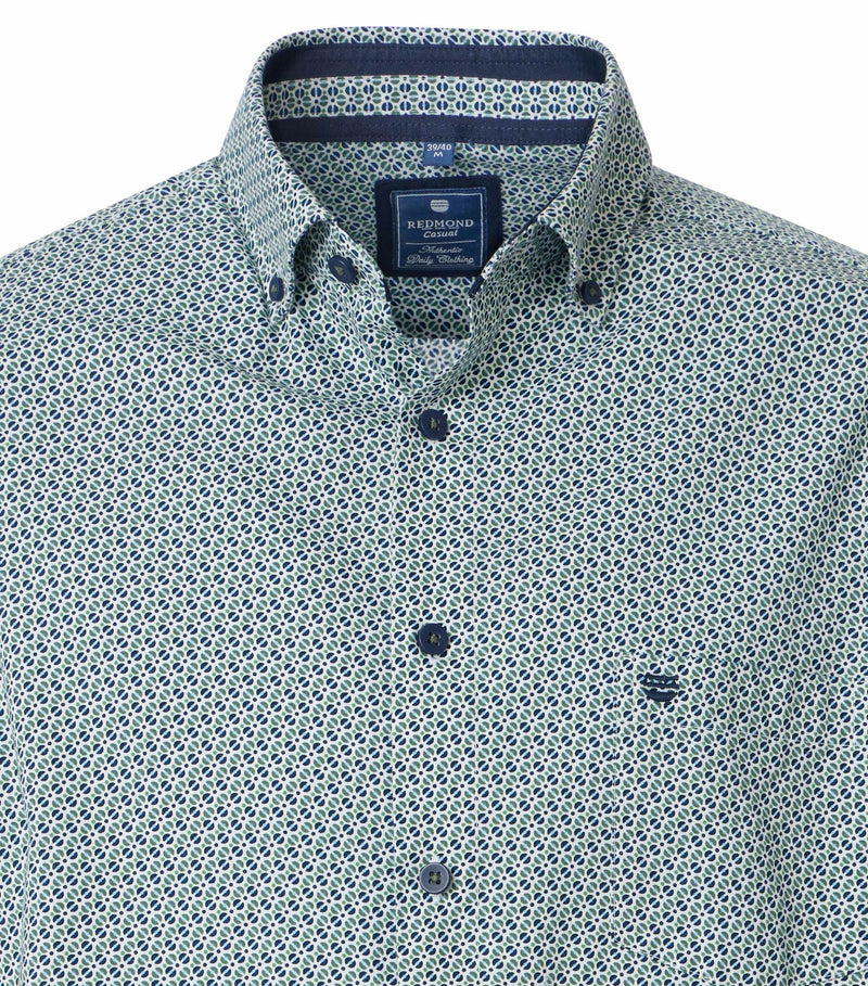 Print Comfort Buttondown Shirt - Green
