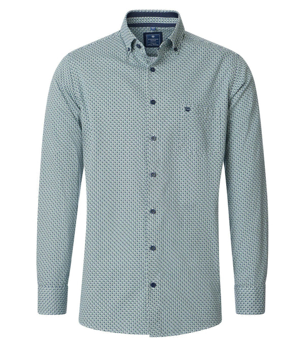 Print Comfort Buttondown Shirt - Green