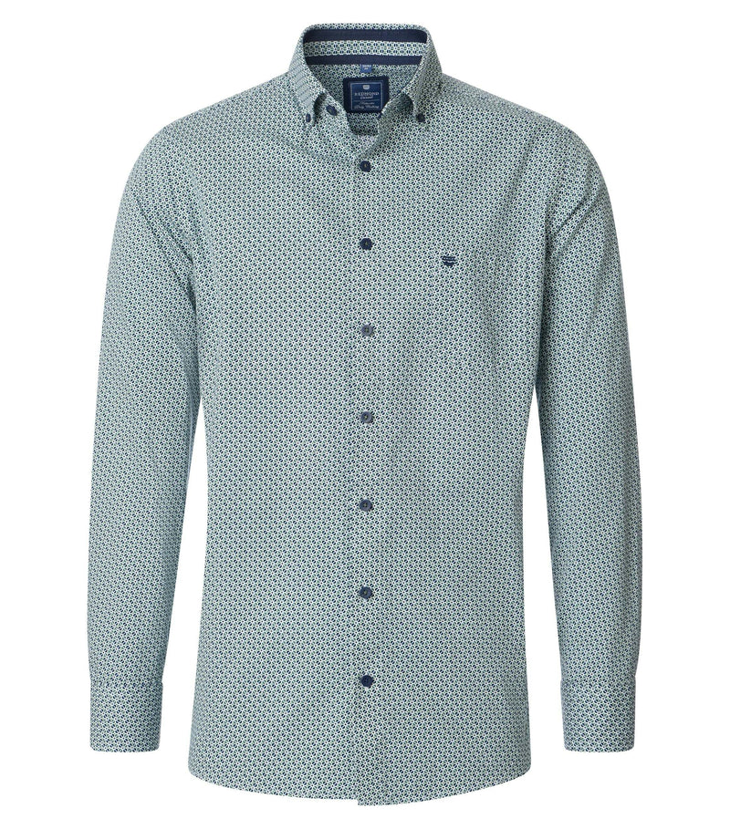 Print Comfort Buttondown Shirt - Green