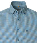 Print Short Sleeve Shirt - Blue