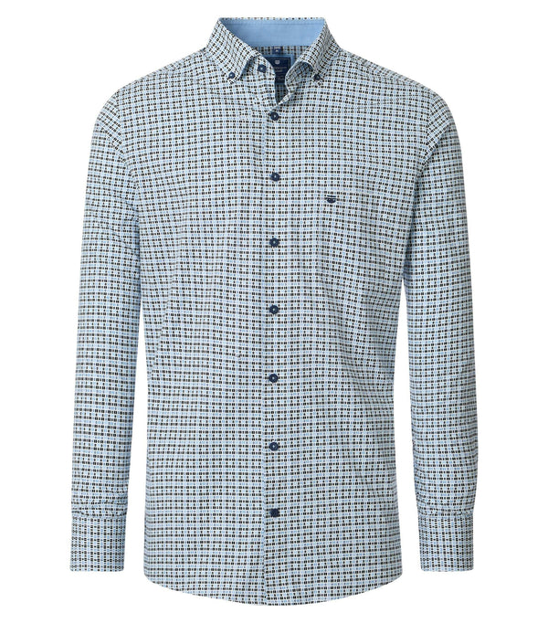 Print Comfort Buttondown Shirt - Blue