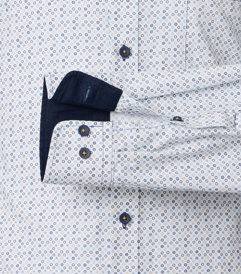 Print Comfort Buttondown Shirt - Blue