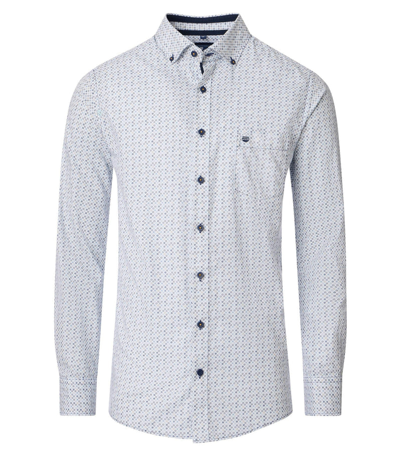 Print Comfort Buttondown Shirt - Blue