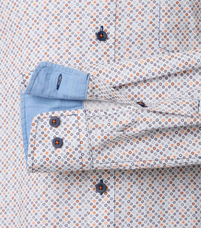 Print Comfort Buttondown Shirt - Orange