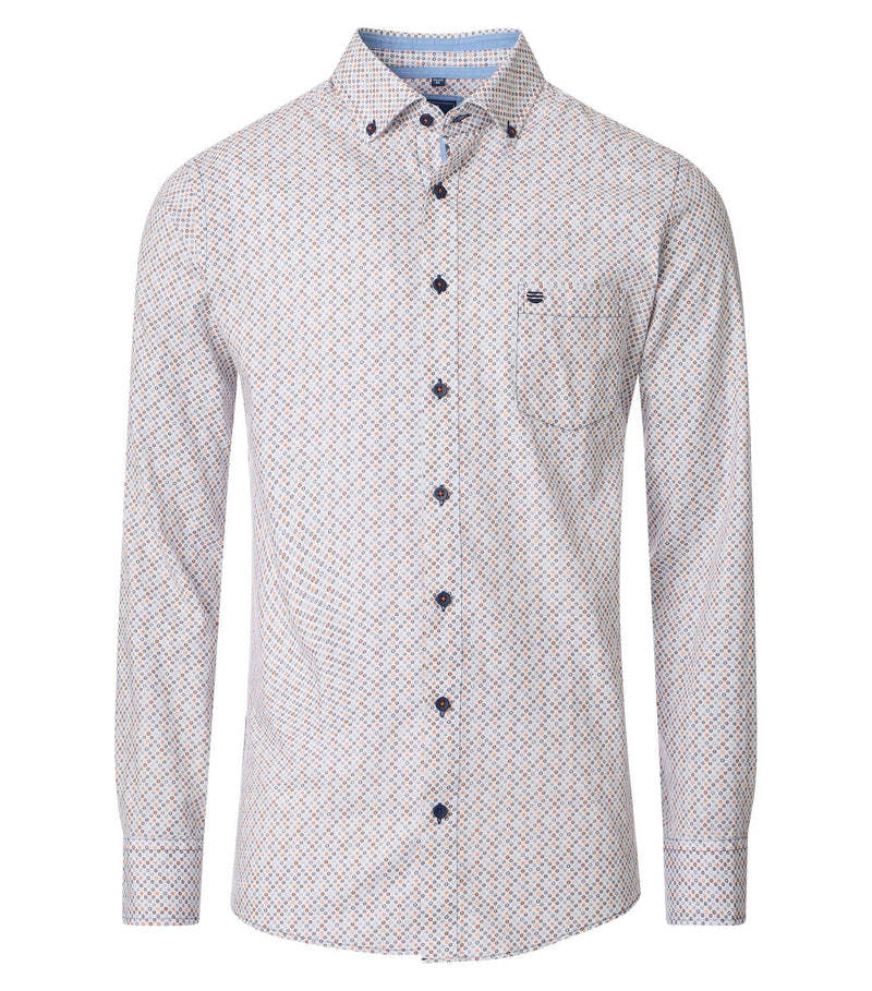 Print Comfort Buttondown Shirt - Orange