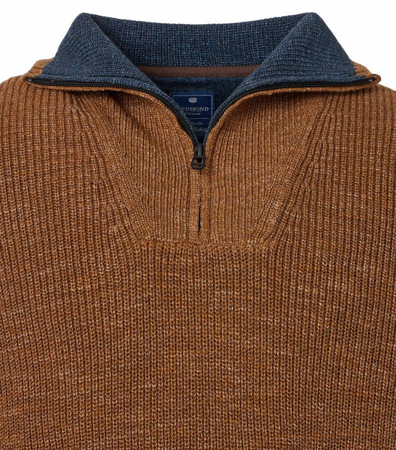 Troyer Zip Jumper - Brown