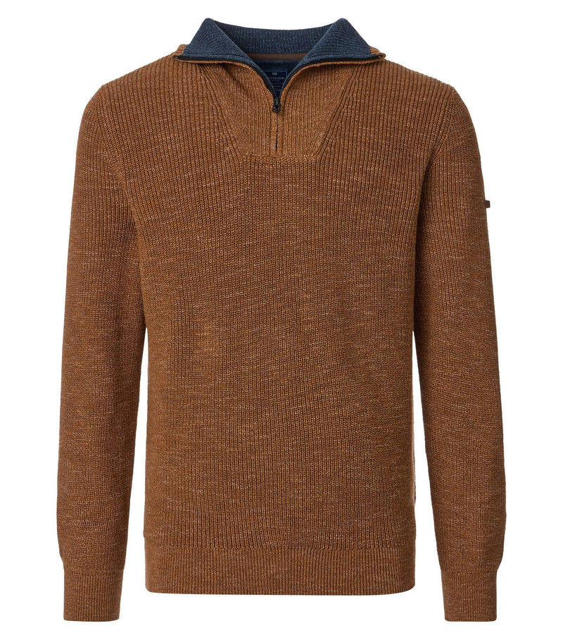 Troyer Zip Jumper - Brown