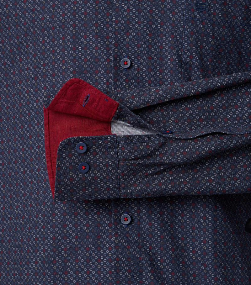 Print Comfort Buttondown Shirt - Red