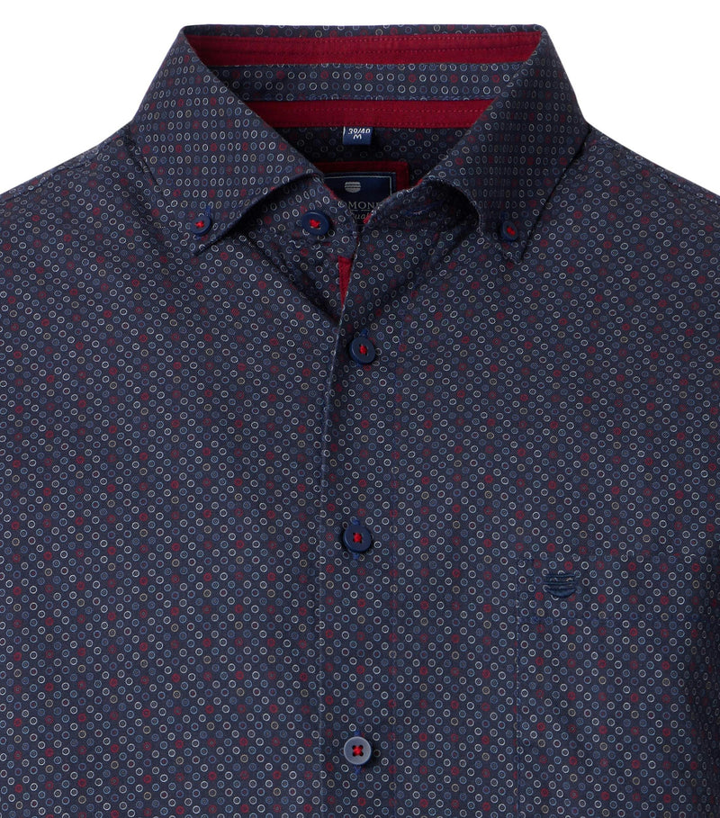 Print Comfort Buttondown Shirt - Red