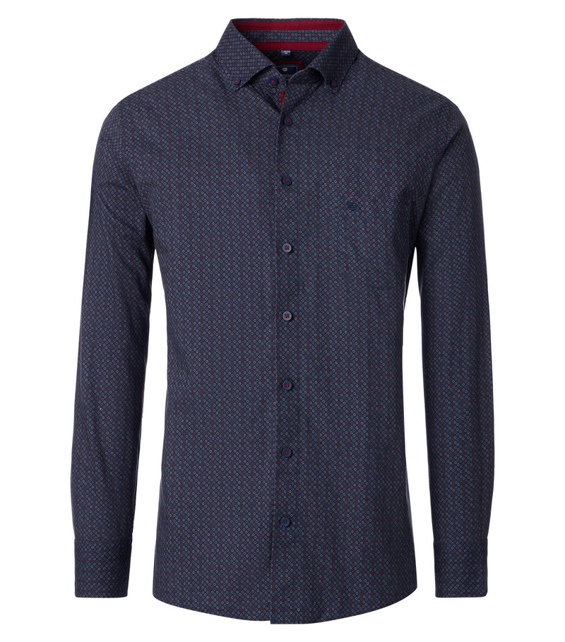 Print Comfort Buttondown Shirt - Red