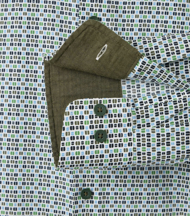 Print Comfort Buttondown Shirt - Green