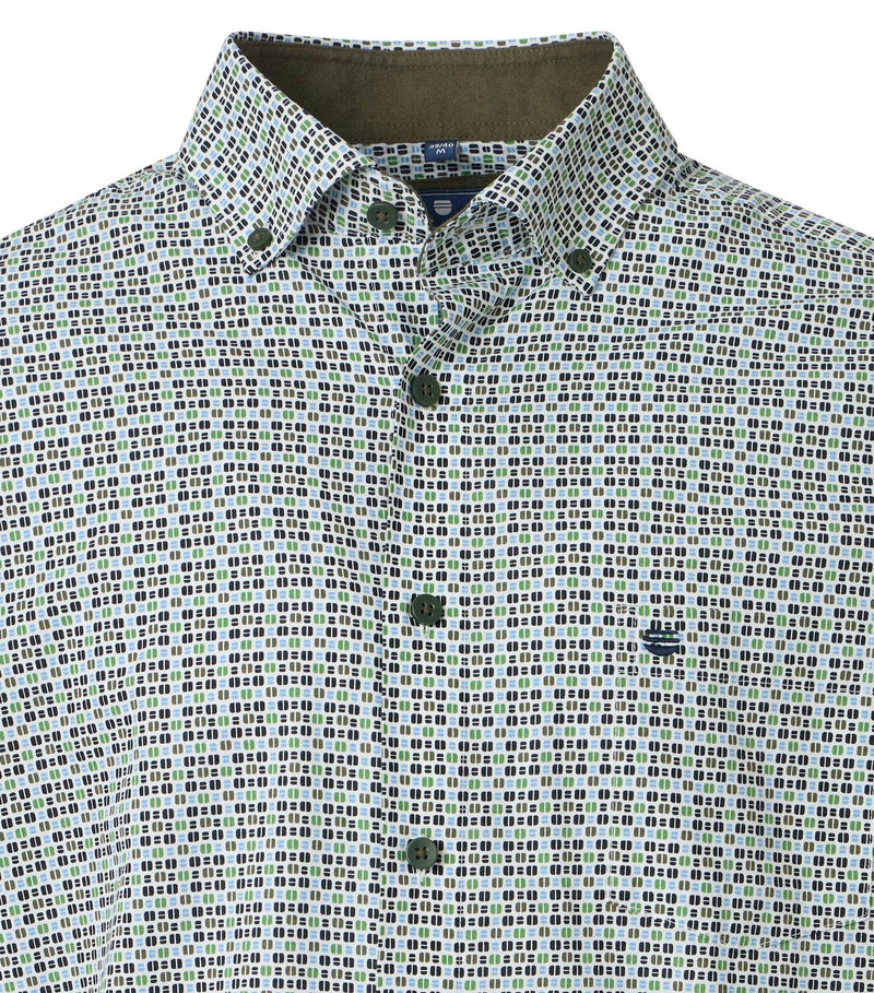 Print Comfort Buttondown Shirt - Green