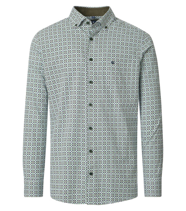 Print Comfort Buttondown Shirt - Green