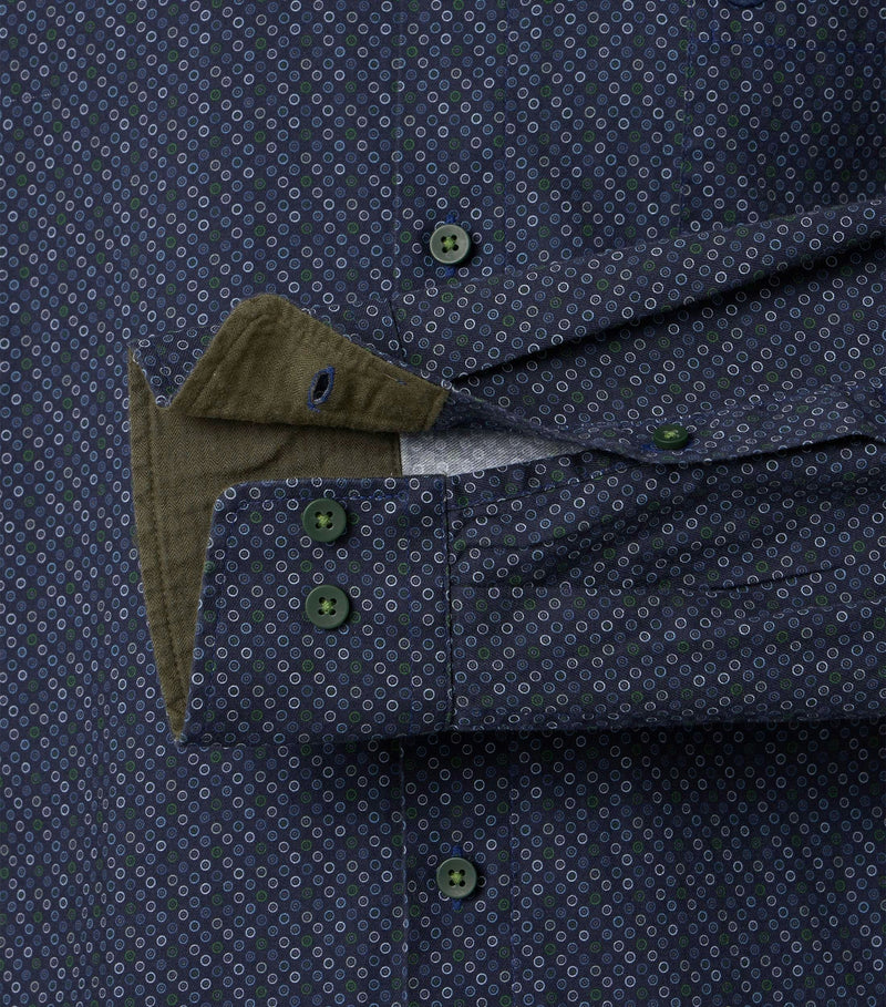 Print Comfort Buttondown Shirt - Green