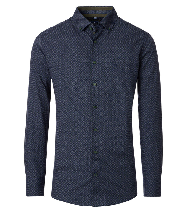 Print Comfort Buttondown Shirt - Green