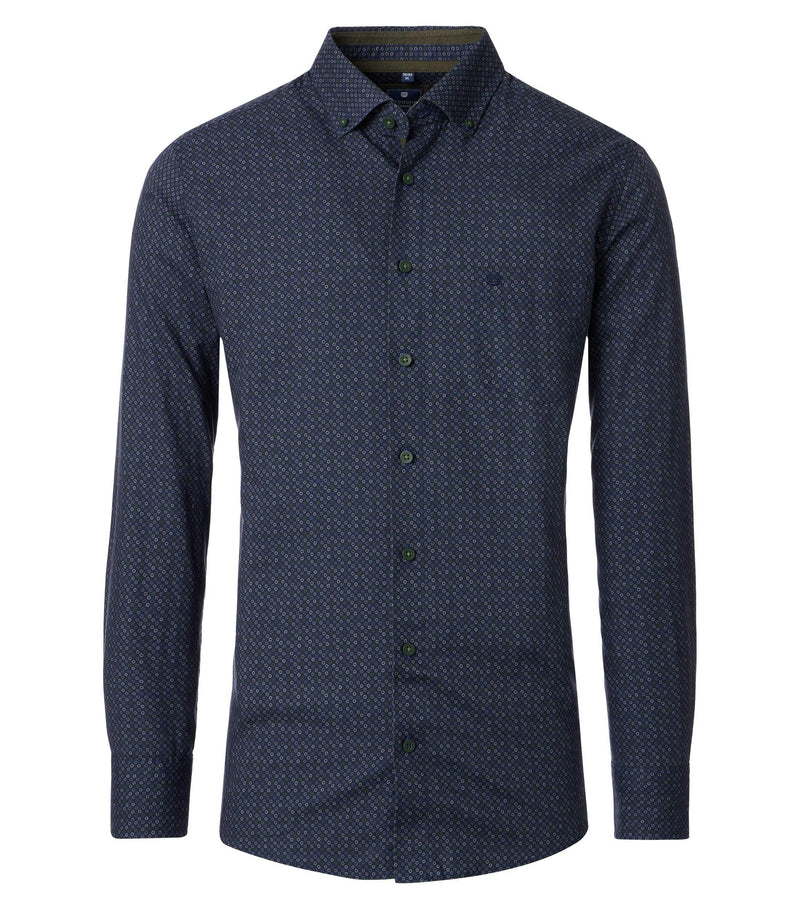 Print Comfort Buttondown Shirt - Green