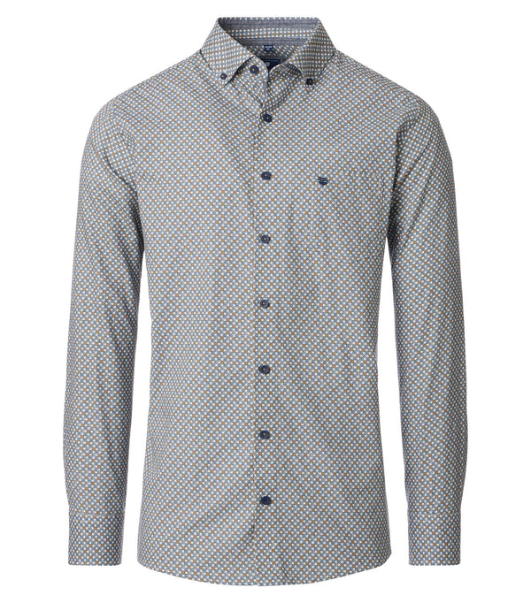 Print Comfort Buttondown Shirt - Green
