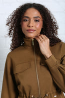 Isla Zip Sweatshirt - Olive
