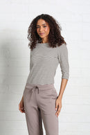 Paloma Stripe Tee - Chocolate Brown