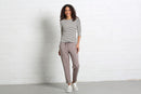Paloma Stripe Tee - Chocolate Brown