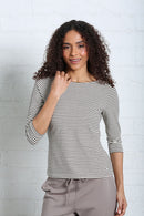 Paloma Stripe Tee - Chocolate Brown