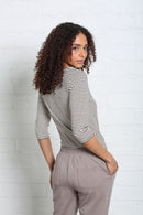 Paloma Stripe Tee - Chocolate Brown