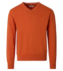 Plain V Neck Jumper - Terra