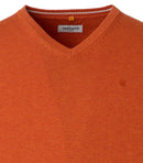Plain V Neck Jumper - Terra