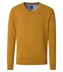 Plain V Neck Jumper - Yellow Brass