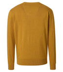 Plain V Neck Jumper - Yellow Brass