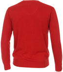 Plain V Neck Jumper - Red