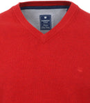 Plain V Neck Jumper - Red