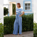 Romelle Wide Leg Short Jean - Ice Blue
