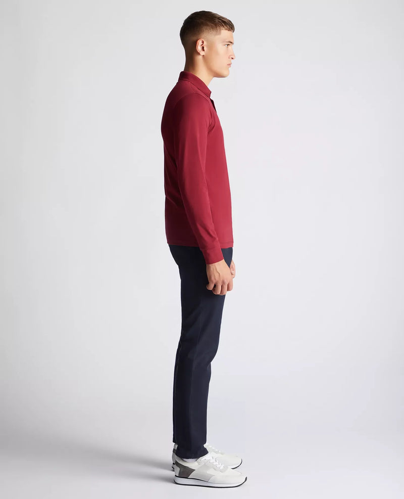 Long Sleeve Polo - Maroon