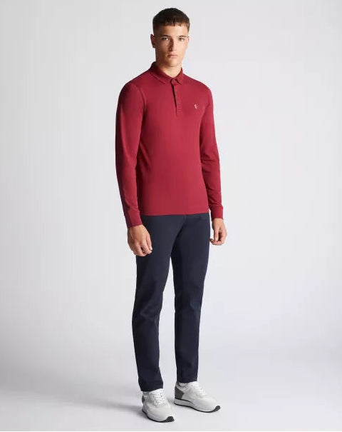 Long Sleeve Polo - Maroon