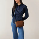 Dukes Place Med Ziptop Crossbody - Saddle