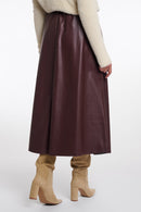 Faux Leather Skirt - Chocolate Bean