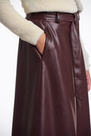Faux Leather Skirt - Chocolate Bean