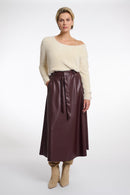 Faux Leather Skirt - Chocolate Bean