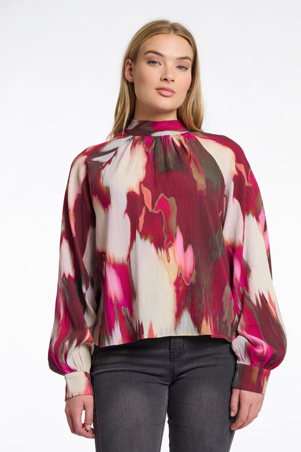 Tie Neck Blouse - Pink Shadow
