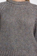 Cable Round Neck Jumper - Grey Shadow