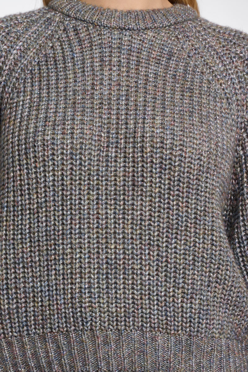 Cable Round Neck Jumper - Grey Shadow