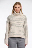 Turtleneck Boxy Jumper - Birch Grey