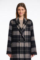 Reversible Check Coat - Night Grey Check/black