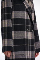 Reversible Check Coat - Night Grey Check/black