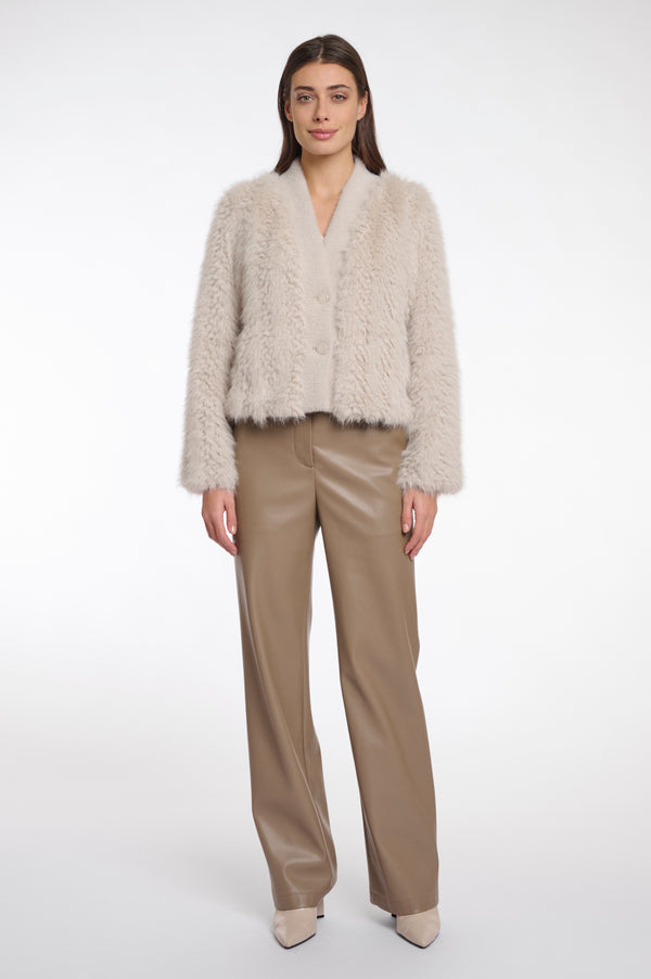 Short Faux Fur Jacket - Birch